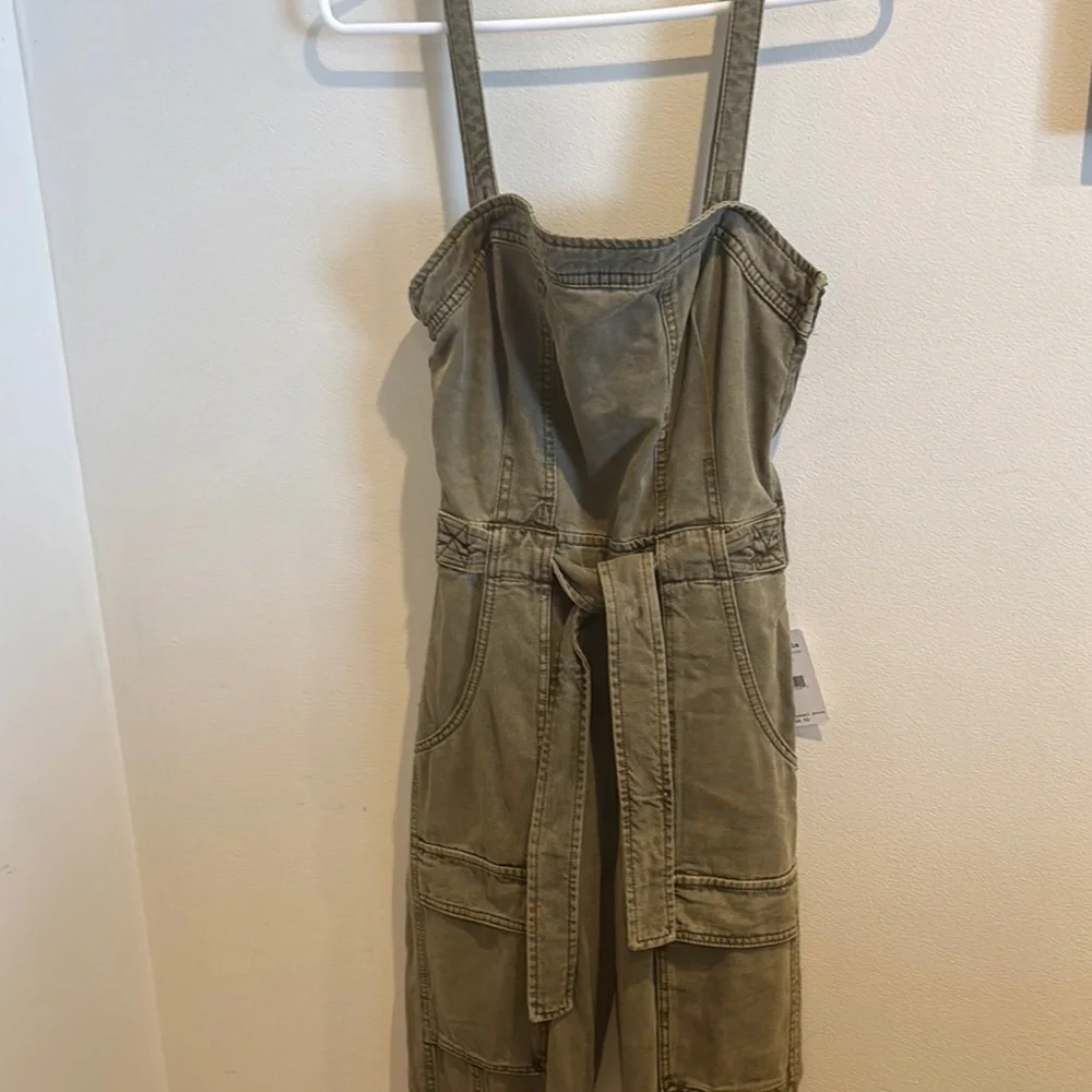 NWT Free People - Go West Utility Jumpsuit Belted Open Back Small‎